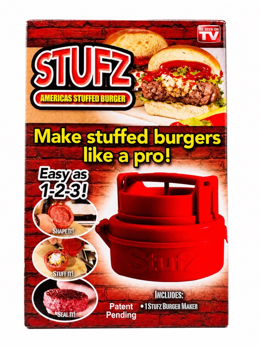 NEW STUFZ America’s Stuffed Burger Maker Burger Press BBQ Kitchen Gadget